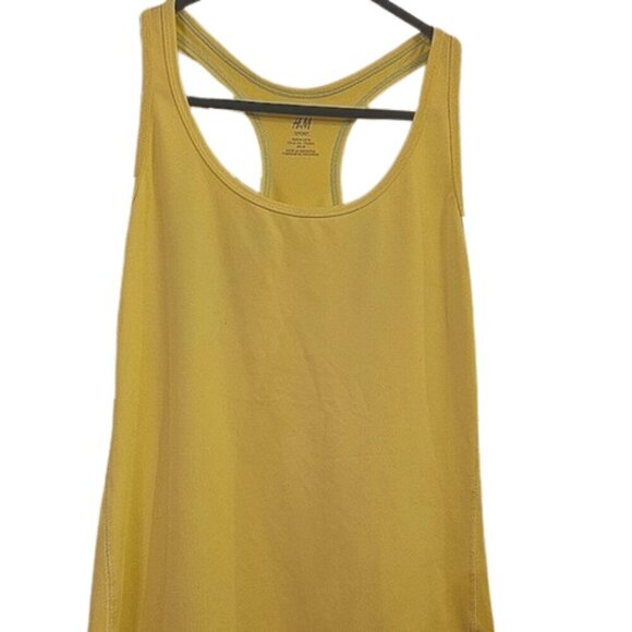 H&M sport yellow racerback tank top Sz M - Picture 2 of 5